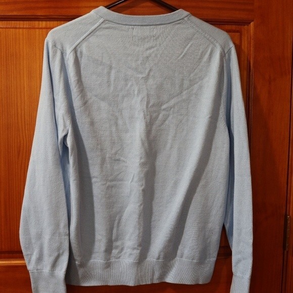 Nautica Navtech Light Blue V-Neck Pullover Sweater Classic Fit Cozy Style Medium - Picture 10 of 13